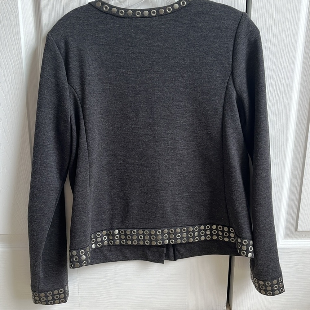 Lynn Ritchie Silver Snap Up Jacket, Euc - image 2